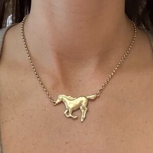 Gold Horse Pendant Necklace
